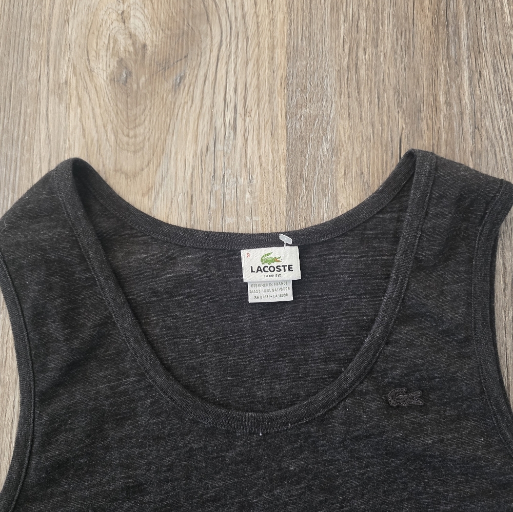 Lacoste Men's Dark Grag Slim Fit Tank Top Size 9 - Picture 3 of 4